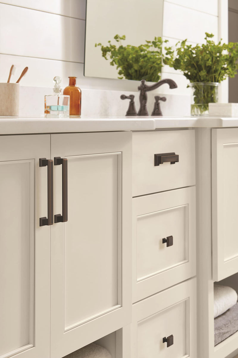 [Australia - AusPower] - Amerock | Cabinet Cup Pull | Oil Rubbed Bronze | 3 inch & 3-3/4 inch (76mm & 96 mm) Center-to-Center | Appoint | 1 Pack | Drawer Pull | Cabinet Handle | Cabinet Hardware 3 & 3-3/4 in. Center-to-Center 