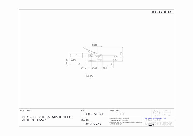 [Australia - AusPower] - DE-STA-CO 601-OSS Straight-Line Action Clamp 