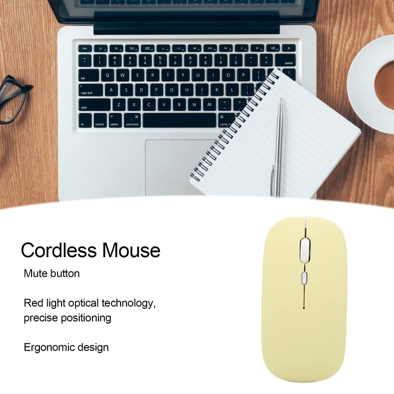 [Australia - AusPower] - Zyyini Wireless Mouse, 1600 DPI 3 Speed Adjustable Optical Bluetooth Bluetooth Computer Mouse Ergonomic Ultra-Thin Mute Office Mice,for Laptop Computer Tablet(Yellow) yellow 