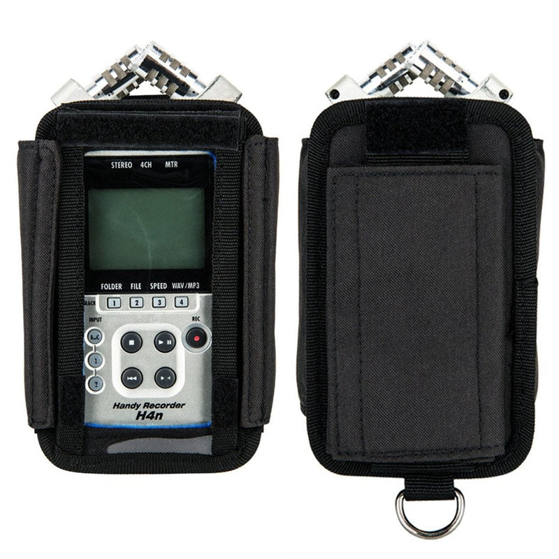 [Australia - AusPower] - JJC H4n Protective Carrying Storage Pouch Case Bag for Zoom H4n Pro All Black & Tascam DR-40 Handy Portable Recorder replaces Zoom PCH-4n Case, with Clear Visible Front Face Cover Protector for H4n & H4n Pro 