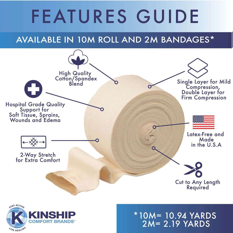 [Australia - AusPower] - KinGrip Tubular Elastic Support Bandages by Kinship Comfort Brands | Tubular Bandage Protects Fragile Skin | Latex-Free | Wound Care | Edema & Lymphedema Support | Made in USA | Size D 3”x10 MTR SIZE D (3.00” x 10 Meters) 