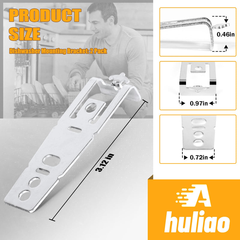 [Australia - AusPower] - Dishwasher Mounting Bracket for GE WD01X27759 Dishwasher Countertop Bracket - 2 Pack 