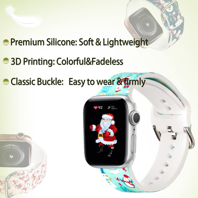 [Australia - AusPower] - Blinkbrione 3 Packs For Apple watch band 38/40/41/42/44/45mm, Silicone Tie Dye Floral Printed Watch Strap Replacement for iwatch Series 7/6/5/4/3/2/1/SE, Smartwatch Wristband for Women Men Kids 38/40/41mm Light Color 