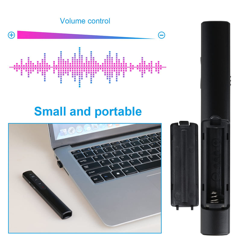 [Australia - AusPower] - Wireless Presenter Remote,Presentation Clicker with Hyperlink &Volume Remote Control PowerPoint Ofifice Presentation Clicker for Keynote/PPT/Mac/PC(Battery Included) USB-Black 