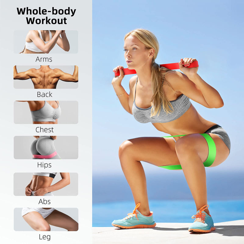 [Australia - AusPower] - Resistance Bands, Exercise Workout Bands for Women and Men, 5 Set of Stretch Bands for Booty Legs 