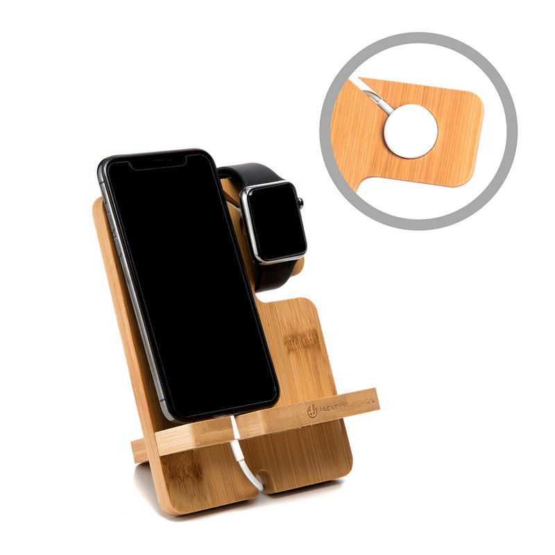 [Australia - AusPower] - JACKCUBE Design Bamboo Charger Dock Stand Multi Device Charging Station Organizer Holder for Smartphone Cellphone Mobile Phone – :MK243A 