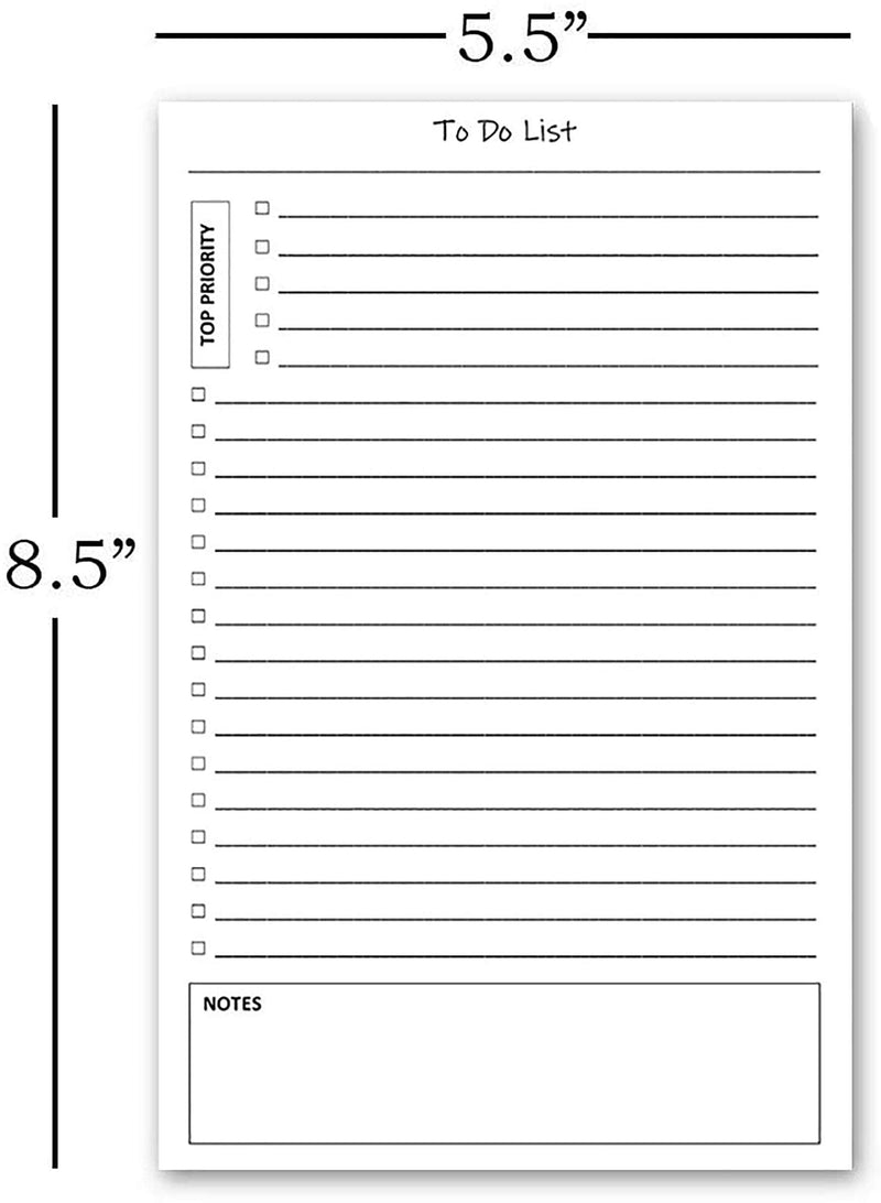 [Australia - AusPower] - TO DO List Notepads (2 Pack of 50 Pages), 100 Pages with Task Pads with Checklist, Priority & Notes Sections for Added Efficiency. A Planner for Organized People. 8.5"X 5.5" Sheets. Made in the USA. 