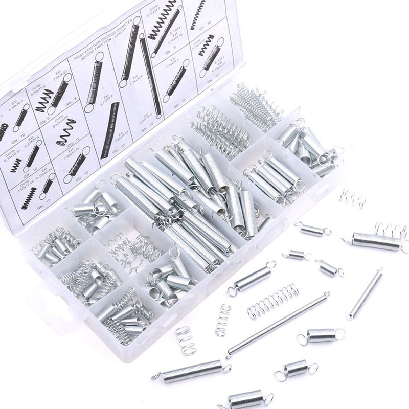 [Australia - AusPower] - Glarks 200Pcs Zinc Plated Extension and Compression Industry Spring Assortment Kit 