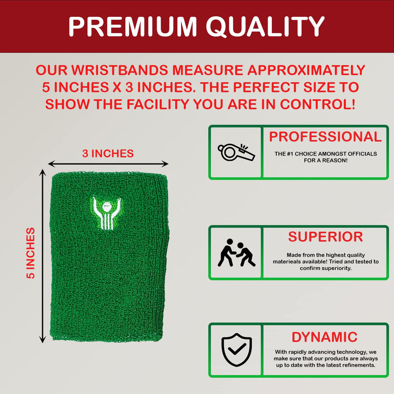 [Australia - AusPower] - Great Call Athletics | Premium Wrestling Wrist Bands | Professional Red & Green Set | Referee Official Coach | Tournament Dual Meet Folkstyle 