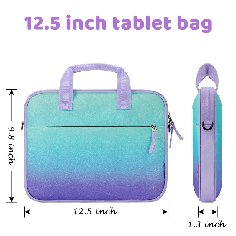 [Australia - AusPower] - Choco Mocha Tablet Bag for Kids（10inch & 12.5inch） 12.5inch（12.5 x 9.8 x 1.3） Glitter-Purple 12.5inch 