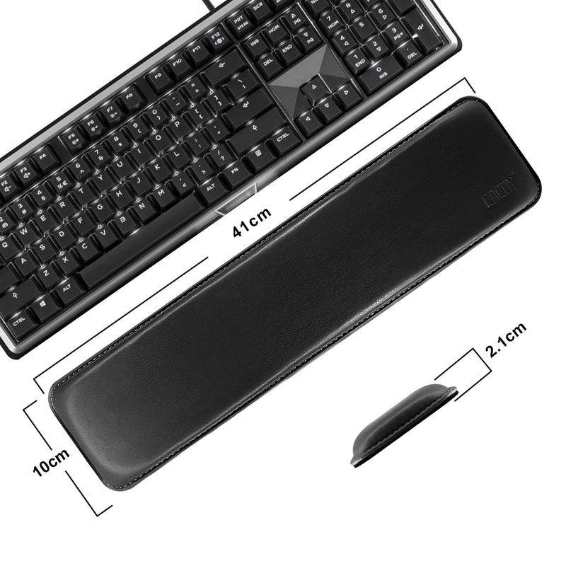 [Australia - AusPower] - Cacoy Keyboard Wrist Rest Ergonomic Soft PU Leather Wrist Support with Memory Foam-Filled for Office, Computer, Laptops, Keyboard - Black Keyboard-Wrist Rest 