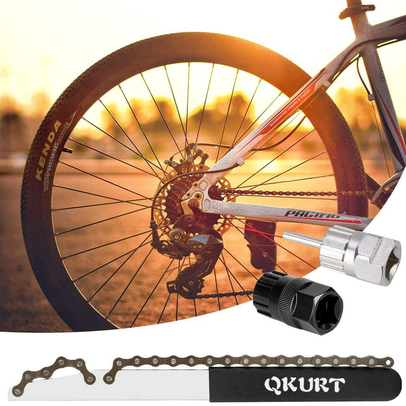 [Australia - AusPower] - QKURT Bike Chain Whip Tool Kit, 3PCS Cycle Cassette Removal Tool Fit for 7,8,9,10,11,12 Speed Chains 
