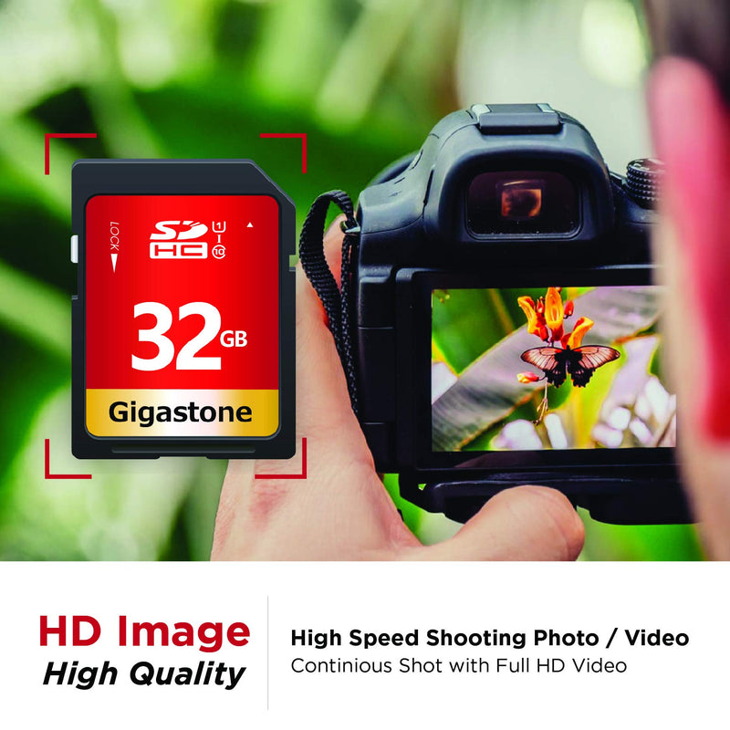 [Australia - AusPower] - Gigastone 32GB SD Card UHS-I U1 Class 10 SDHC Memory Card High Speed Full HD Video Canon Nikon Sony Pentax Kodak Olympus Panasonic Digital Camera 