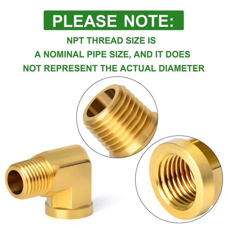 [Australia - AusPower] - TAISHER 2PCS 90 Degree Barstock Street Elbow, 1/2 Inch NPT Male Pipe to 1/2 Inch NPT Female Brass Pipe Fitting 1/2" MNPT X 1/2" FNPT 2 