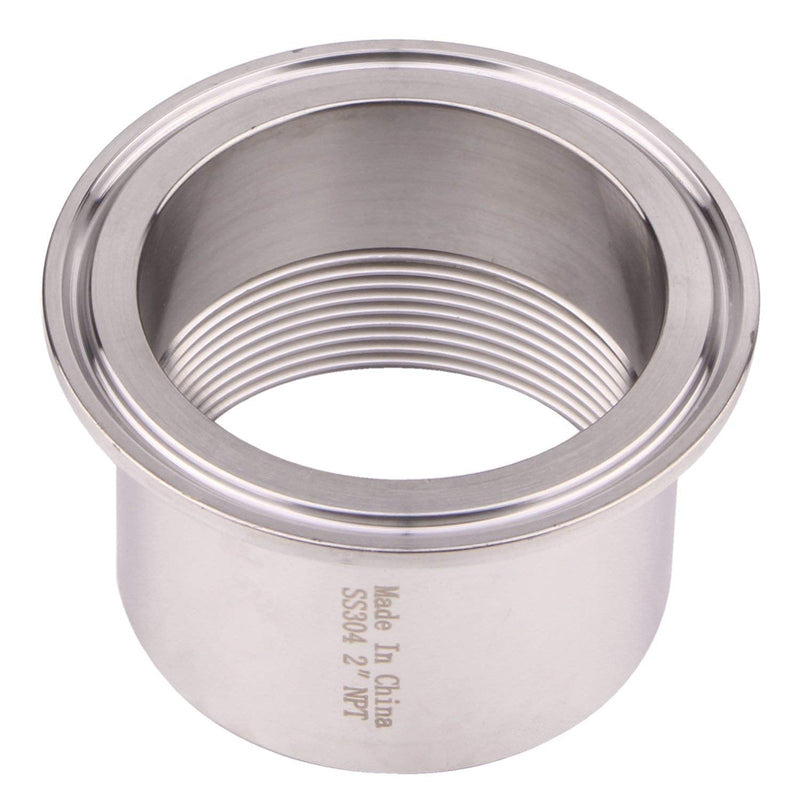 [Australia - AusPower] - DERNORD Sanitary Female Threaded Pipe Fitting to 2.5 Inch TRI CLAMP OD 77mm Ferrule (Pipe Size: 2" NPT) Pipe Size: 2" NPT 