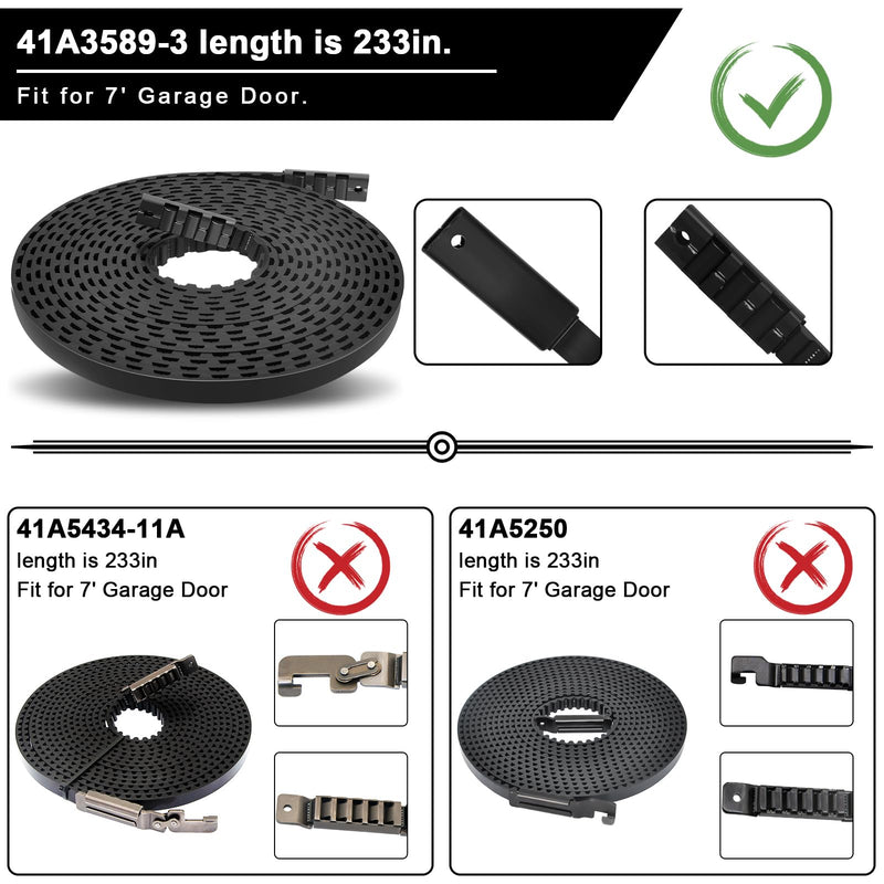 [Australia - AusPower] - 41A3589-3 41A3589-12 Garage Door Opener Belt for 7' Garage Door, Compatible with Liftmaster/Chamberlain/Craftsman Garage Door Opener Models 1270, 1280, 1280R, 8100, 8100M, 8200, 9200, 9500 7FT 