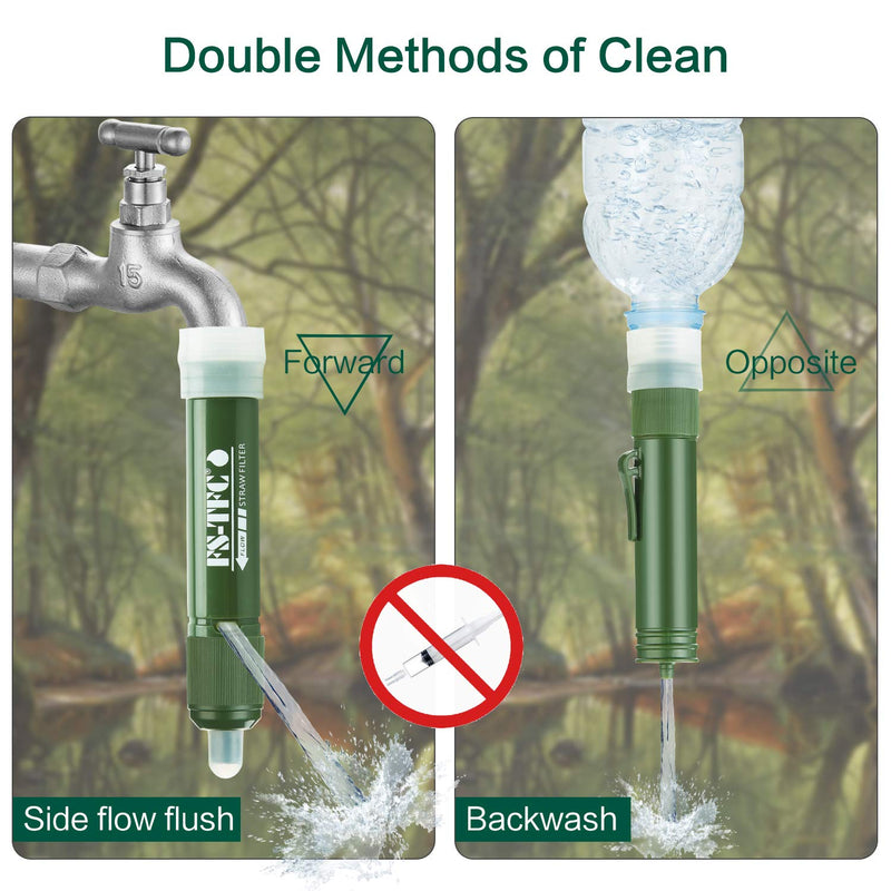 [Australia - AusPower] - FS-TFC Personal Water Filter Straw Mini Water Purifier Survival Gear for Hiking, Camping, Travel and Emergency Preparedness 1 Pack 