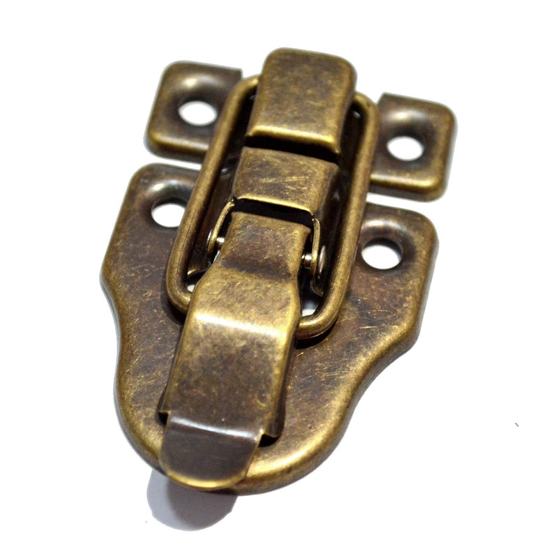 [Australia - AusPower] - 5 PCS Antique Brass Latch Hasps Decorative Bronze Vintage Locks with Screws for Jewelry Case Wooden Boxes Bronze (Height:2-3/8", Width: 1-5/8") 