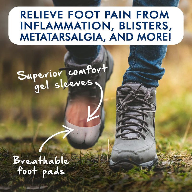 [Australia - AusPower] - Dr. Frederick's Original Toe Protectors with Metatarsal Pads - 4 Pieces - Soft Toe Covers - Cushioning Gel Toe Caps - Comfort for Men & Women 