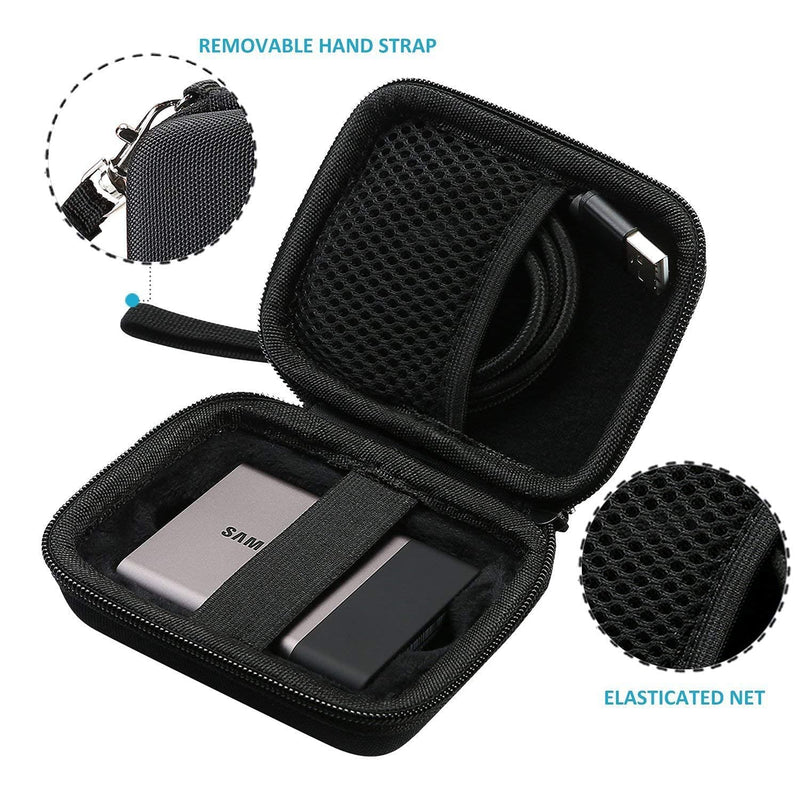 [Australia - AusPower] - ProCase Portable Hard Drive Case Bundle with ProCase Carrying Case for Samsung T5 T3 SSD, Compact Hard Shockproof Carry Case 