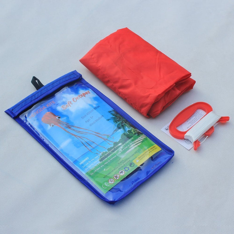 [Australia - AusPower] - Hengda Kite®-Beautiful Large Easy Flyer Kite for Kids & Adults, Red Software Octopus-It's Big! 31 Inches Wide with Long Tail 196 Inches Long-Perfect for Beach or Park by Hengda kite … 
