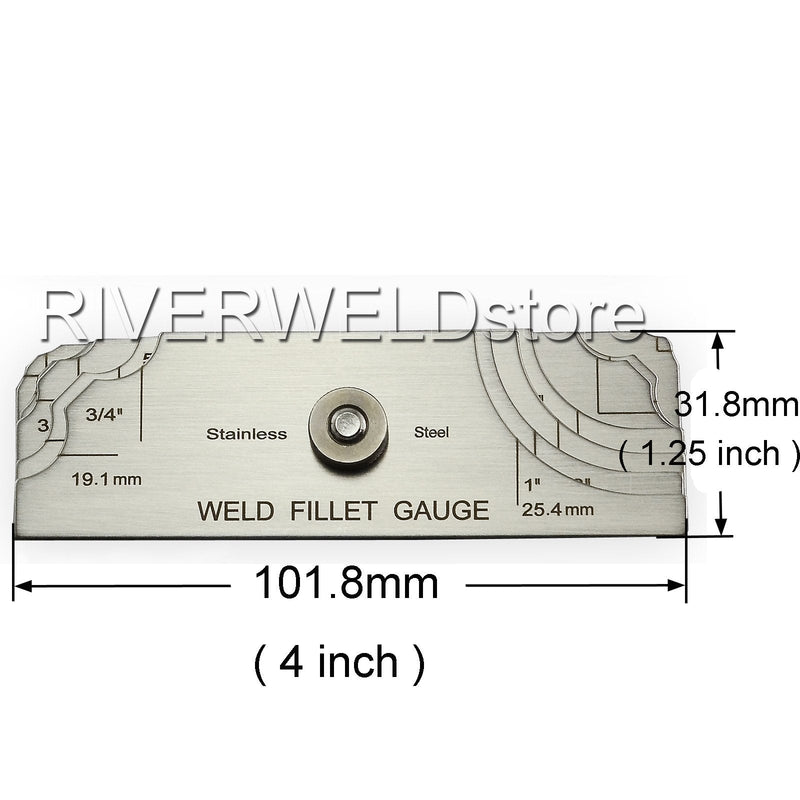 [Australia - AusPower] - RIVERWELD 7piece Fillet Weld Set Gage Rl Gauge Depth Gauges Welding Inspection Test Ulnar Metric & Inch 
