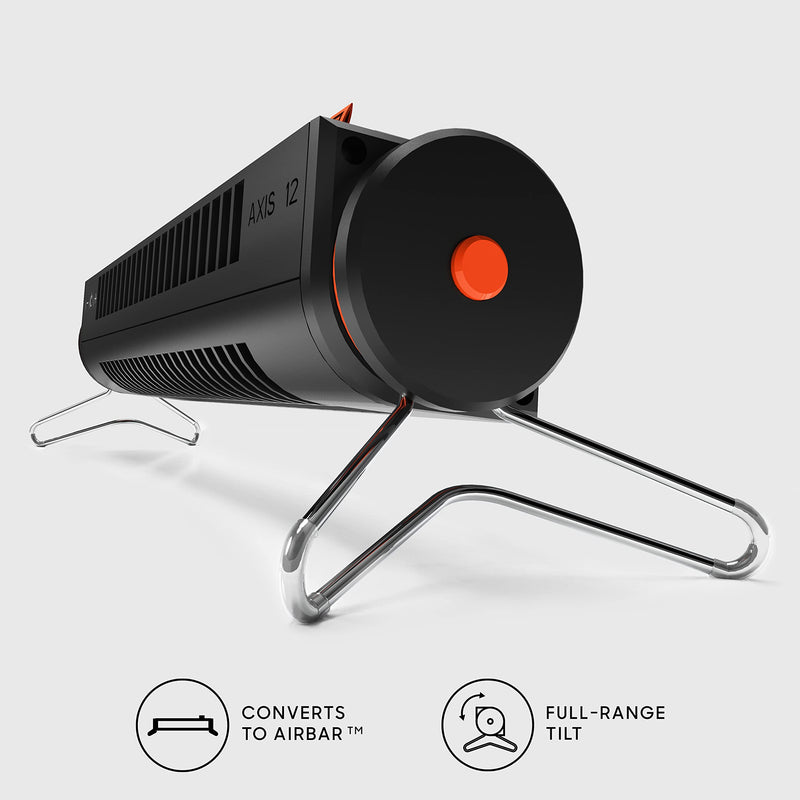 [Australia - AusPower] - Sharper Image AXIS 12" Airbar USB Powered Tower Desk Fan with Full-Range Tilt, 3-Speed Touch Control, Black AXIS 12" — USB 