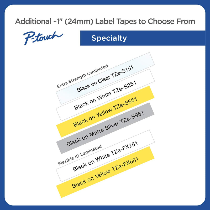[Australia - AusPower] - Brother Genuine P-touch TZE-251 Tape, 1" (0.94") Standard Laminated P-touch Tape, Black on White, Perfect for Indoor or Outdoor Use, Water Resistant, 26.2 Feet (8M), Single-Pack 1" Tape 