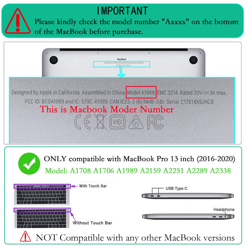 [Australia - AusPower] - LanBaiLan Compatible for MacBook Pro 13 inch with Touch Bar 2020 2019 2018 2017 2016 Release M1 A2338 A2289 A2251 A2159 A1989 A1706 A1708 Laptop Protective Shell Case & Keyboard Cover, Terrazzo Marble Terrazzo marble pattern 