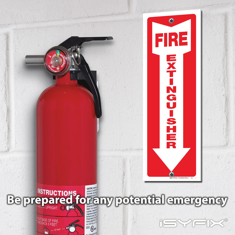 [Australia - AusPower] - iSYFIX Fire Extinguisher Signs  3 Pack 4x12 Inch  40 mil Thick Polystyrene Plastic, Laminated for Ultimate UV, Weather, Scratch, Water & Fade Resistance, Indoor & Outdoor 