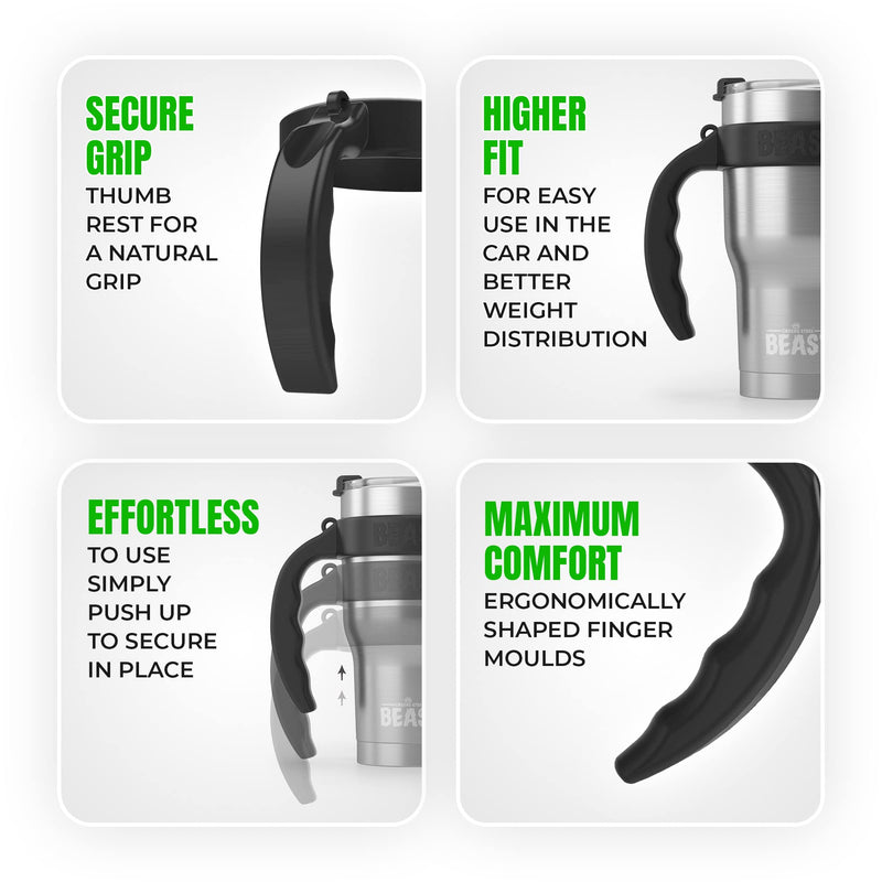 [Australia - AusPower] - New Beast Handle for Greens Steel BEAST 40oz Tumblers - Black 40 oz 