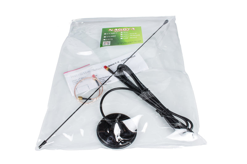 [Australia - AusPower] - Authentic Genuine Nagoya UT-308UV 21-Inch Magnetic Mount VHF/UHF (144/430Mhz) Antenna SMA-Female for BTECH and BaoFeng Radios Base / Mobile Antenna UT-308UV SMA VHF/UHF 