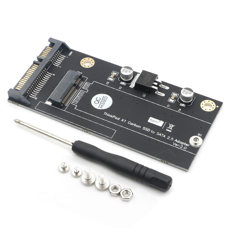 [Australia - AusPower] - Carbon 20+6 Pin SSD to SATA 2.5 Adapter Converter for Thinkpad Lenovo X1 