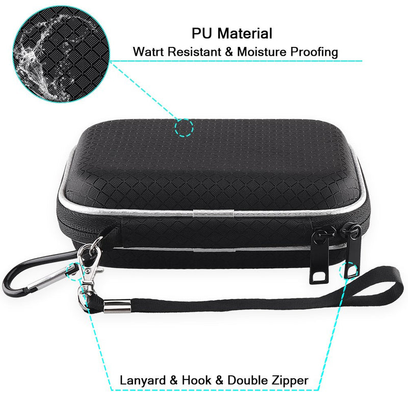 [Australia - AusPower] - Lacdo Hard Carrying Case for MacBook Pro Air MagSafe/MagSafe 2 Power Adapter, iPhone13/13 Pro Charger, USB-C Hub, Type-C Hub, Earbuds, USB Cable Organizer EVA Protective Shockproof Travel Bag, Black 