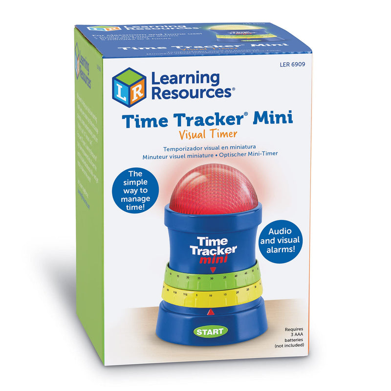 [Australia - AusPower] - Learning Resources Time Tracker Mini Visual Timer, Classroom Timer, Hand Washing Timer, Auditory and Visual Cue, Ages 3+ 4.8" x 3.3" x 3.3" 