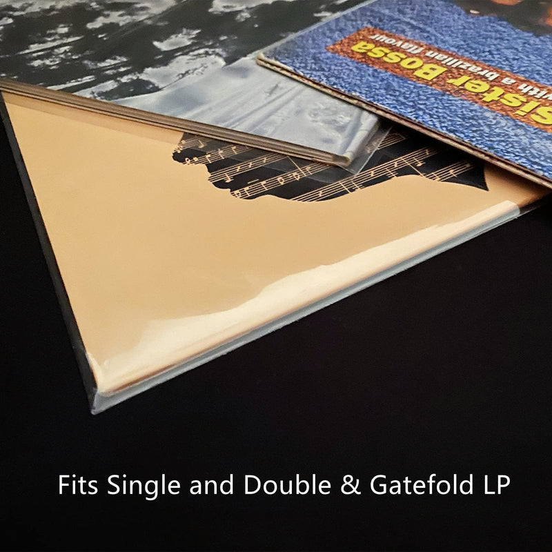 [Australia - AusPower] - FUNKESQUE Outer Vinyl Record Sleeves 12" LP 50 Pack Visible Opening Lip Easier Access 12.75" x 12.75" Crystal Clear 3 Mil Thick Album Covers Fits Single and Most Double & Gatefold LPs Wrinkle-Free 