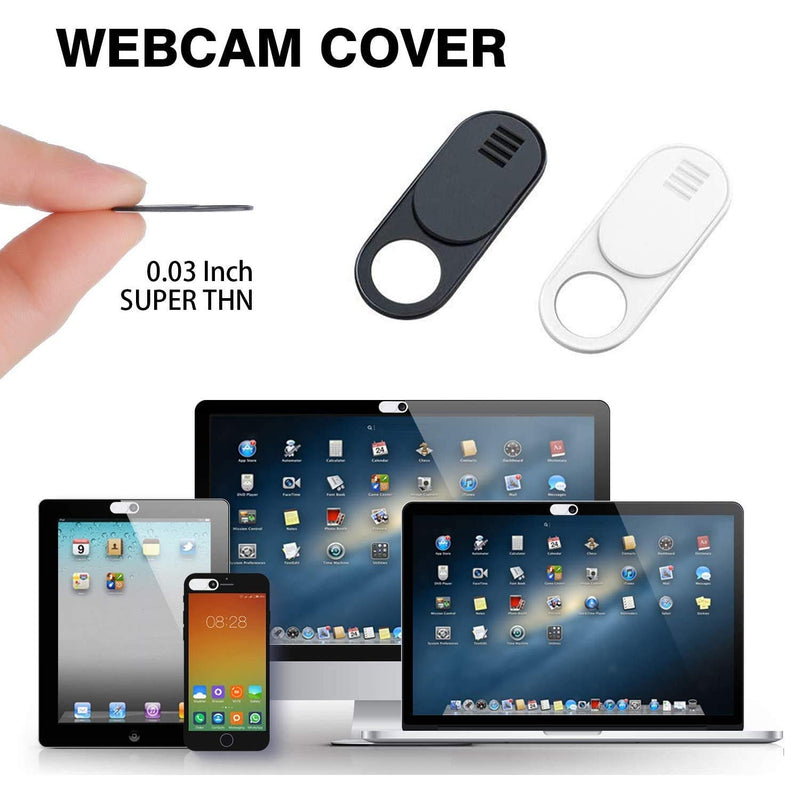 [Australia - AusPower] - Laptop Webcam Cover Slide, Ultra Thin Round Hole Laptop Camera Cover Slide Blocker for Computer MacBook Pro iMac PC Tablet Notebook Surface Pro Echo Show Camera, Not Support Cell Phone (Black) Black 