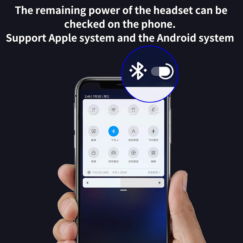 [Australia - AusPower] - Single Ear Bluetooth Headset, Wireless Headphone with Microphone,15Hrs Talking 240Hrs Standby Time Trucker Bluetooth Headset for iPhone, Samsung, Android, Laptop, Trucker Drivers 
