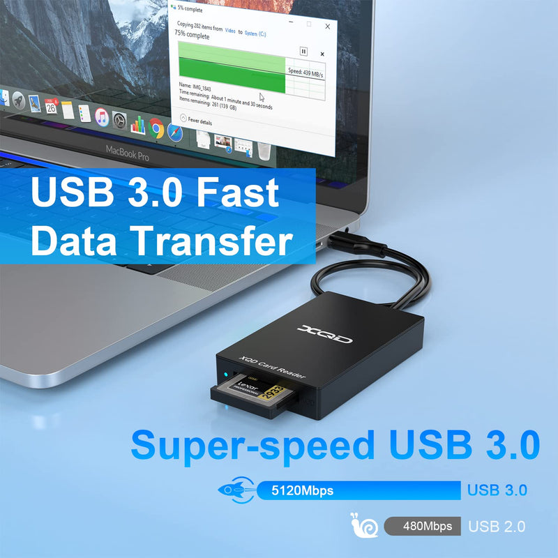 [Australia - AusPower] - 【Upgraded Version】USB C XQD Card Reader, Rocketek XQD Reader Compatible with Sony G/M Series USB Mark XQD Card, Lexar 2933x/1400x USB C Mark XQD Card for Windows/Mac OS. Type C XQD Memory Card Reader 