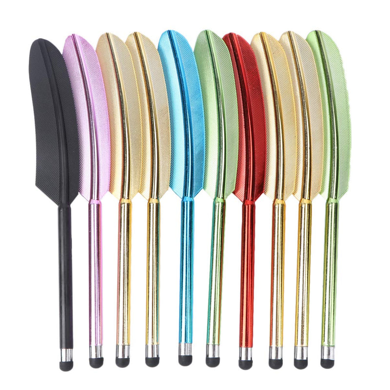 [Australia - AusPower] - Hemobllo 10 Pcs Feather Stylus Pens - Touch Screen Capacitive Stylus Colorful Feather Stylus Capacitive Stylus Pen Universal Stylus for Capacitive Touch Screen Smart Phone Tablet (Mixed Colors) 