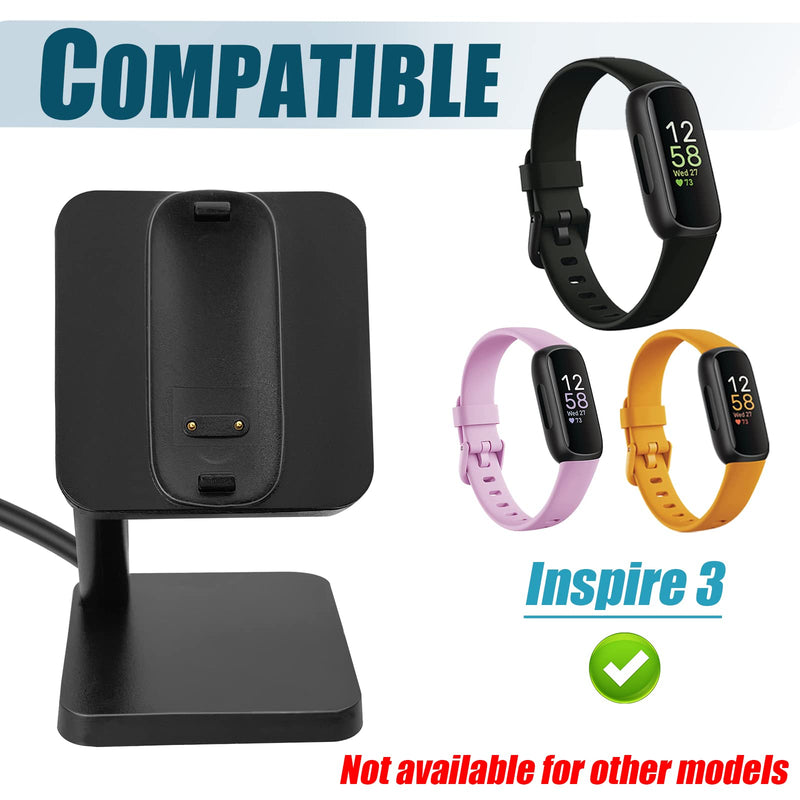 [Australia - AusPower] - Magnetic Charger Dock Compatible with Fitbit Inspire 3 Smartwatch，Nightstand Charging Station with 3.3ft USB Charger Cord Fit for Fitbit Inspire 3 