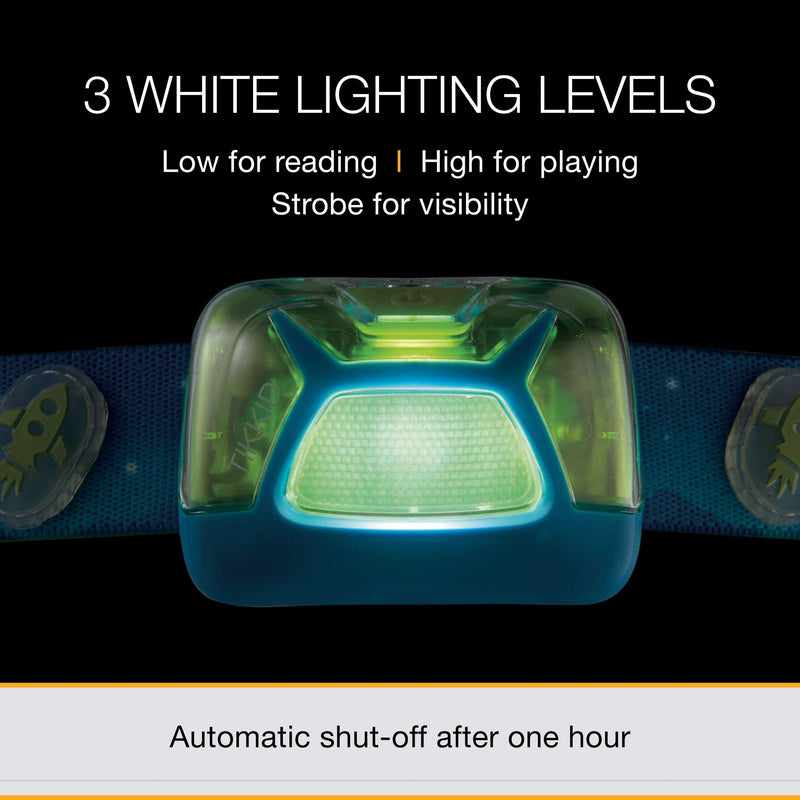 [Australia - AusPower] - Petzl - TIKKID, 20 Lumens, Outdoor and Indoor Compact Headlamp for Reading and Play, Kids 3 Years and Older Blue 