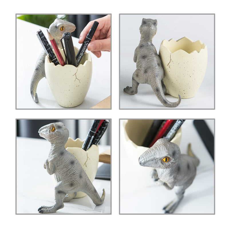 [Australia - AusPower] - Ballis Cute Pencil Holder Funny Dinosaur Desk Accessories,Pen Organizer for Home and Office Decorative Supplies,Decor Toothcup,Resin Gift for Man and Women 