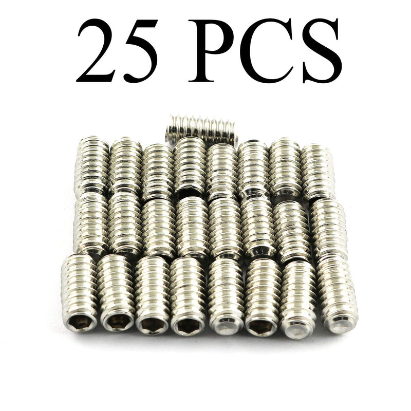 [Australia - AusPower] - RuiLing 25PCS 1/4-20x1/2" Hexagon Hex Socket Set Screws 304 Stainless Steel Full Thread Cup Point Grub Screws 25 1/4"-20x1/2" 