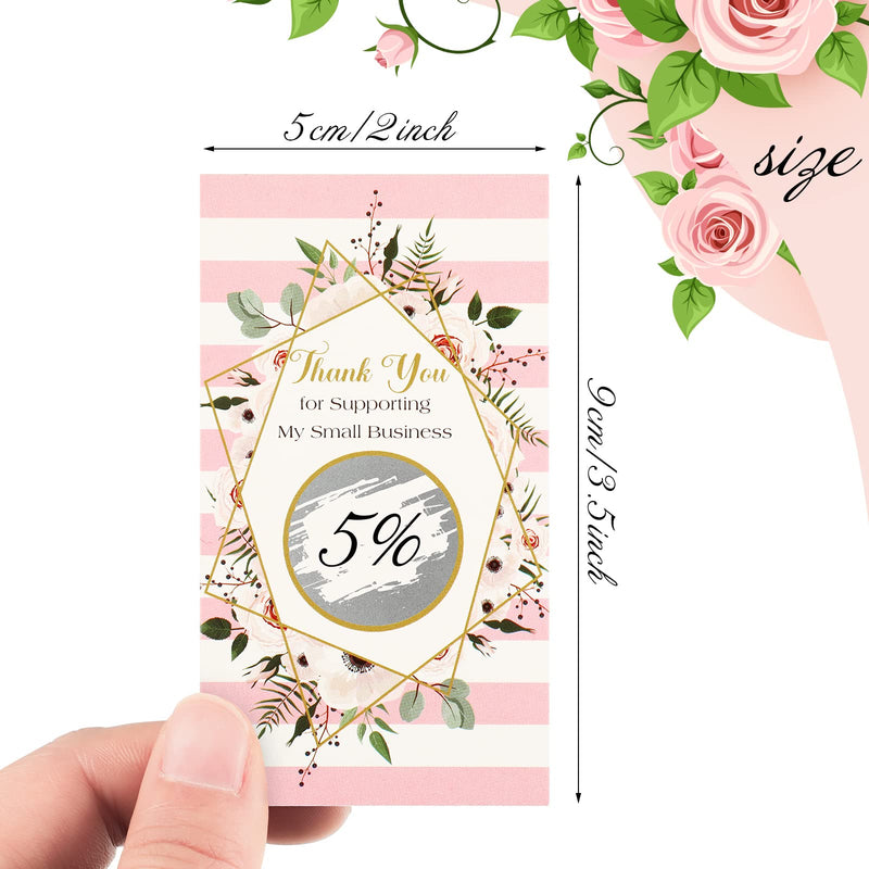 [Australia - AusPower] - 120 Pieces Gift Certificates Scratch Off Cards for Small Business Thank for Supporting My Small Business Cards Floral Scratch Off Cards and Stickers for Any Small Business Purchase 