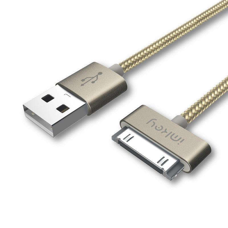 [Australia - AusPower] - IMKEY Apple Certified 6.5 Feet 30-Pin to USB Sync and Charging Cable for iPhone 4 / 4S, iPhone 3G / 3GS, iPad 1/2 / 3, iPod - (Golden) 
