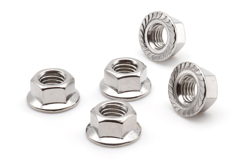 [Australia - AusPower] - 1/4"-20 Serrated Flange Lock Nuts | Stainless Steel 304 | SAE Serrated Flange Nuts | Milliontronic | Imperial 1/4" HEX Flange Nuts | 50 pcs 1/4" (50pcs) 