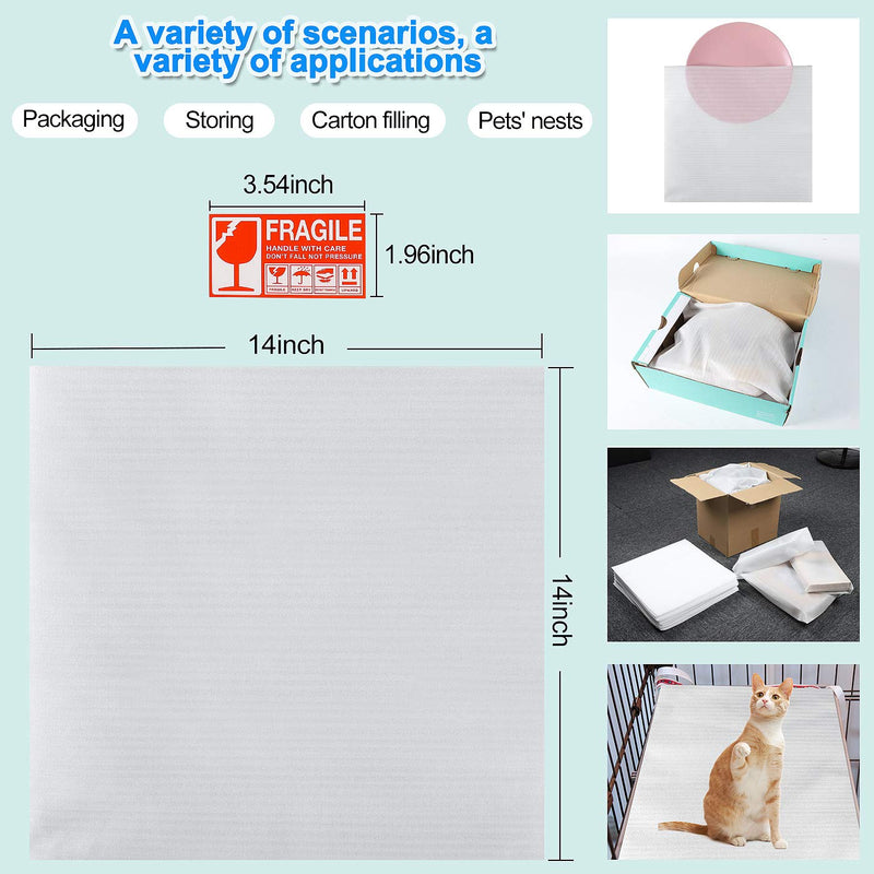 [Australia - AusPower] - 14"x14"Cushion Foam Pouches, Cushion Foam Pouch for Moving and Storing, Convenient to Use, Making Packaging and Transportation Easier,Best Packaging Material 14"x14" 