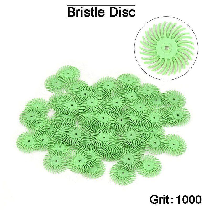[Australia - AusPower] - 35Pcs 1Inch Mini Radial Bristle Disc Mix Set with 3Pcs 2.35mm /3mm Shank Mandrels for Rotary Tools Cleaning Finishing Deburring,Mixed Grit 80/120/220/400/600/1000/2000 Bristle Abrasive Buffing Wheel 