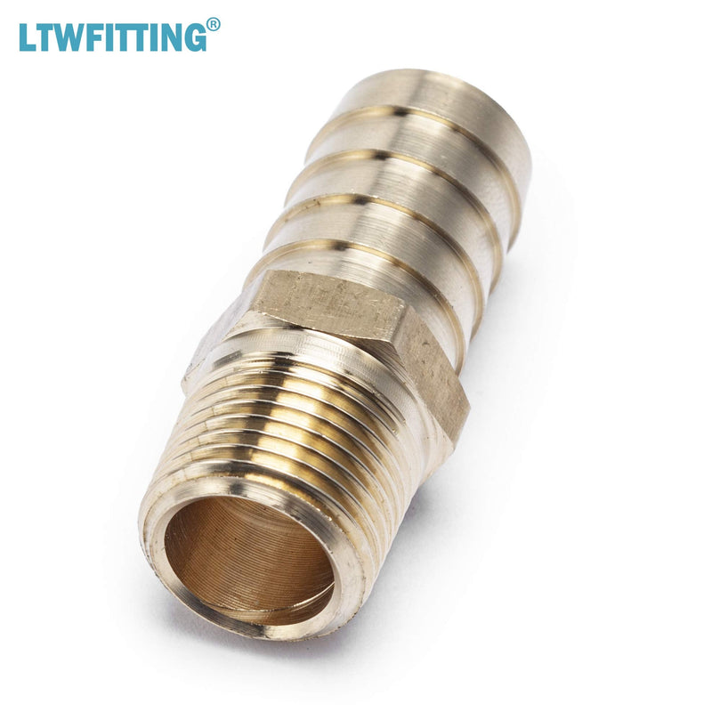 [Australia - AusPower] - LTWFITTING Lead Free Brass Barbed Fitting Coupler/Connector 5/8" Hose Barb x 3/8" Male NPT Fuel Gas Water (Pack of 5) 